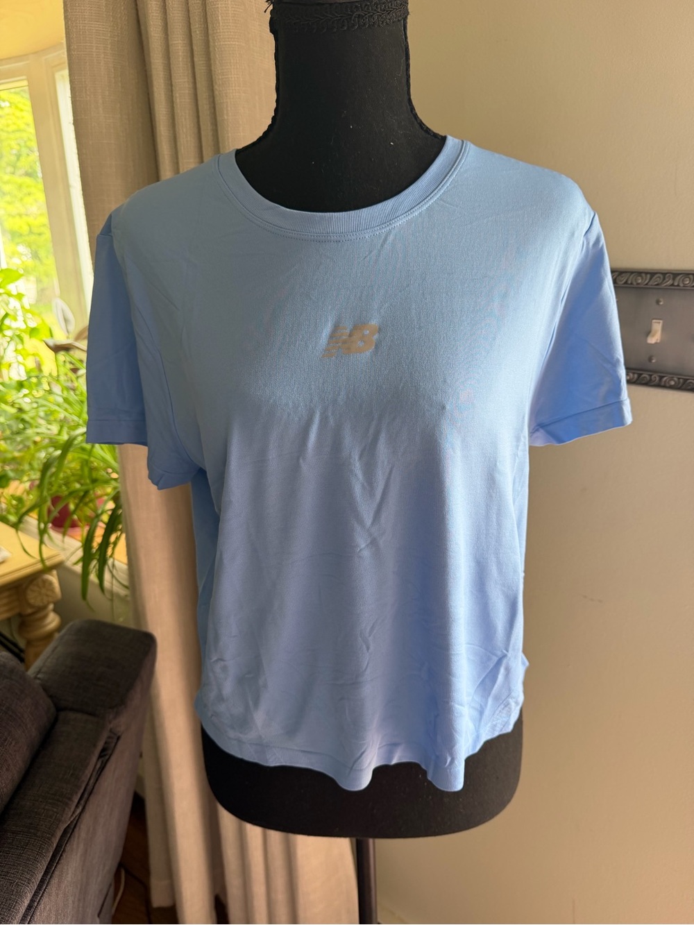 New Balance Pale Blue Women's Crew Neck Short Sleeve Tee